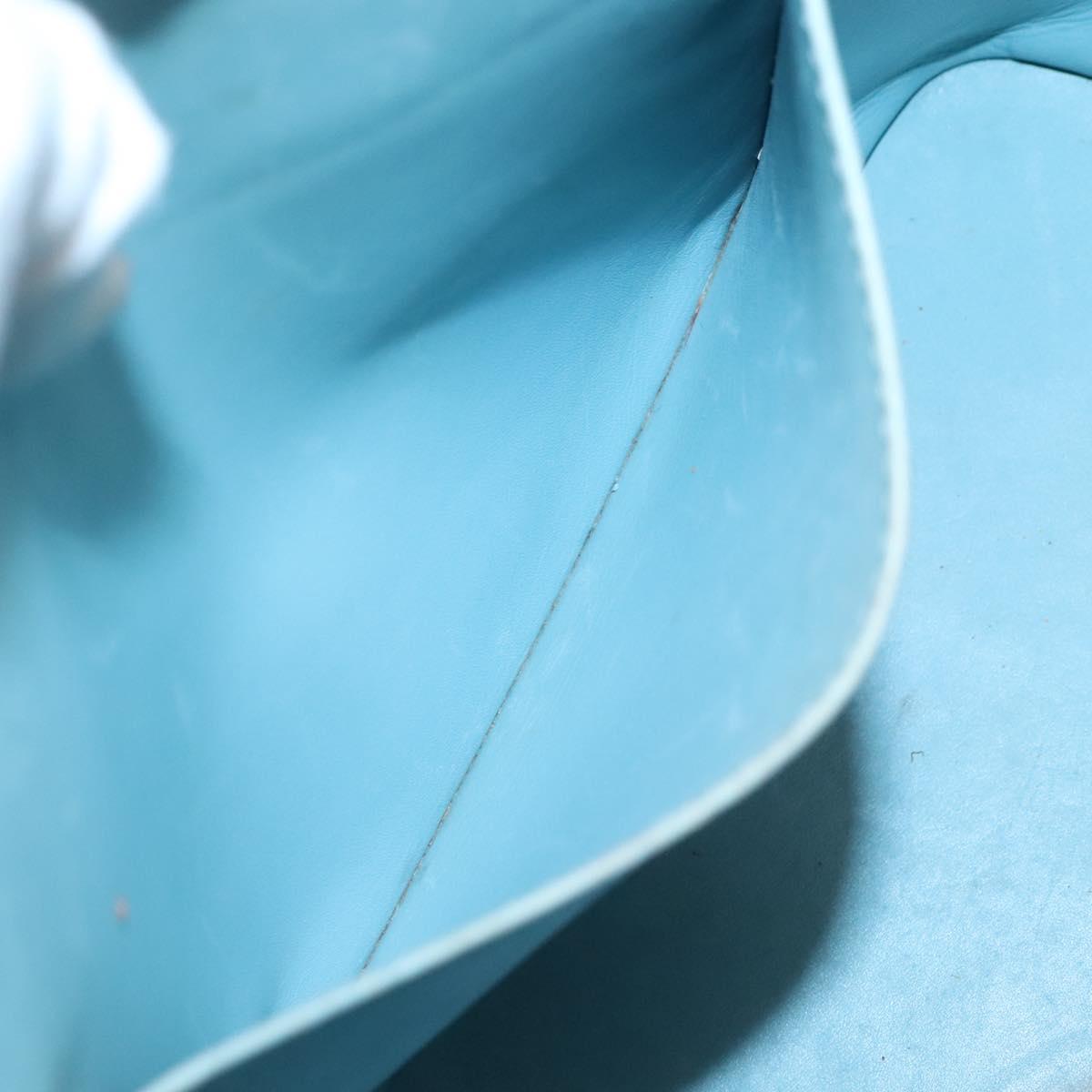 LOUIS VUITTON Monogram Vernis Houston Hand Bag Baby Blue M91005 LV Auth 139736