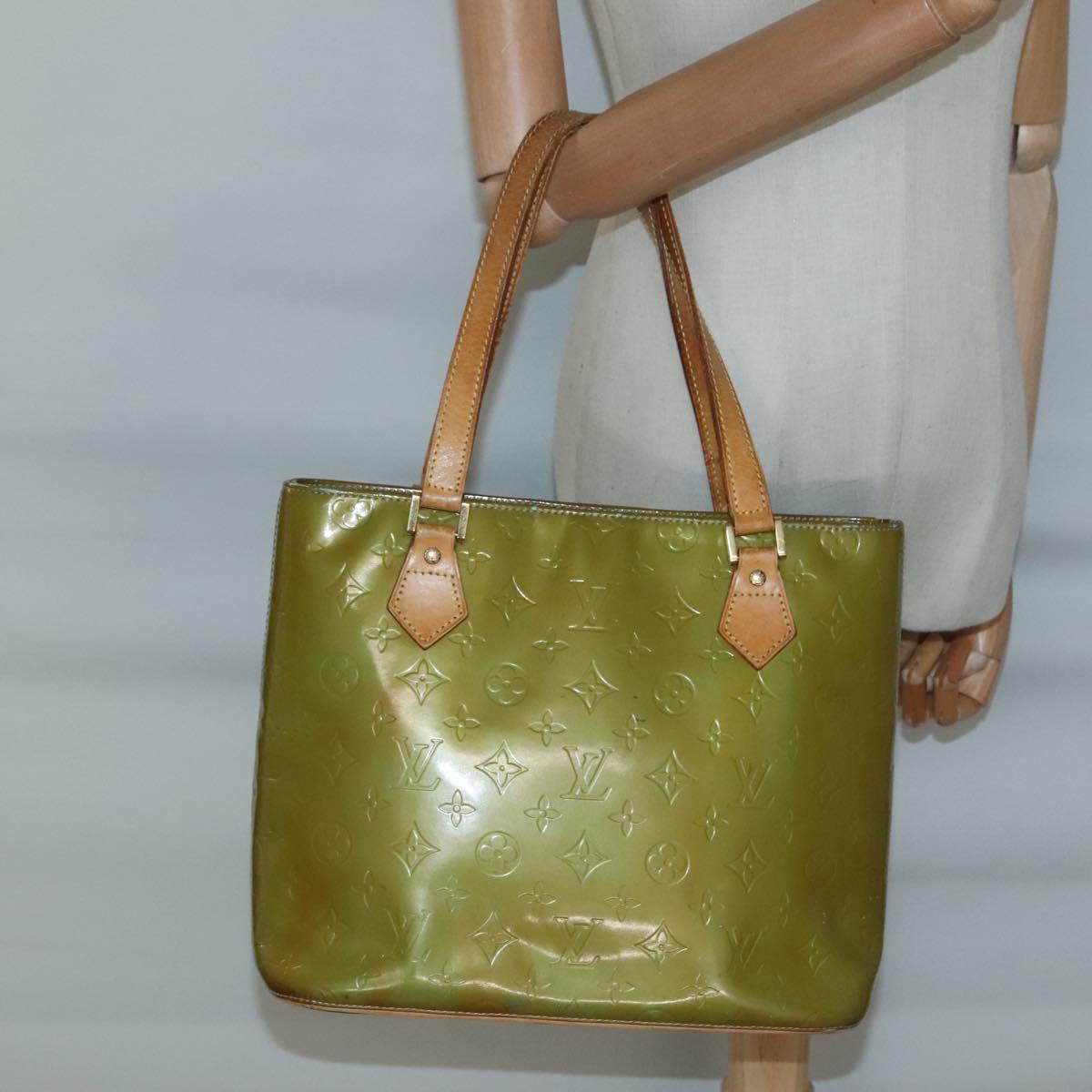 LOUIS VUITTON Monogram Vernis Houston Hand Bag Baby Blue M91005 LV Auth 139736