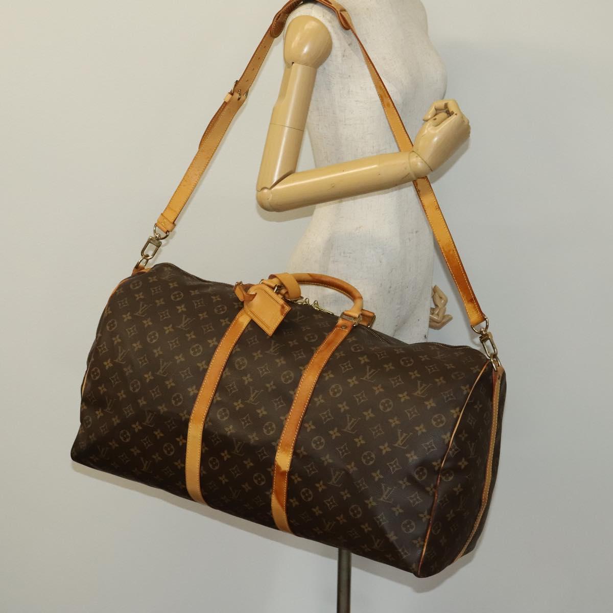LOUIS VUITTON Monogram Keepall Bandouliere 60 Boston Bag M41412 LV Auth 139748