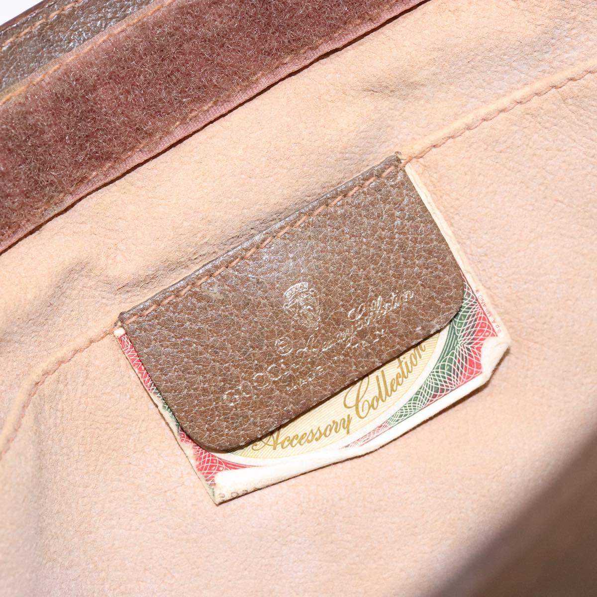 GUCCI GG Supreme Web Sherry Line Clutch Bag PVC Beige Gold 89 01 033 Auth 139749