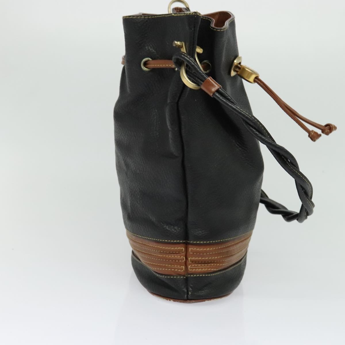 GUCCI Shoulder Bag Leather Black Auth 139755
