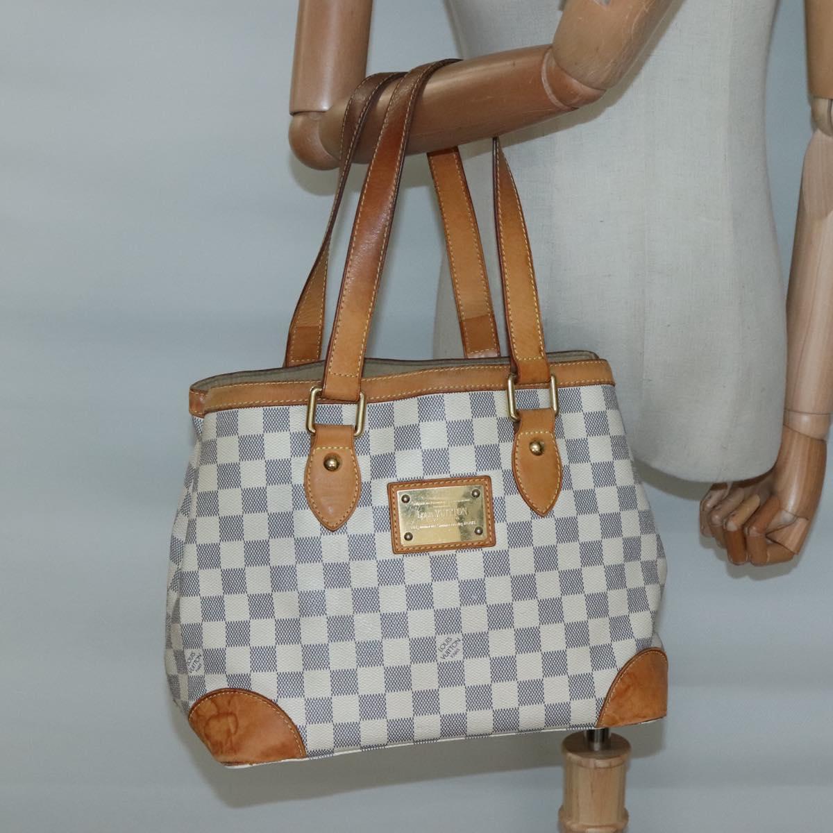 LOUIS VUITTON Damier Azur Hampstead PM Tote Bag N51207 LV Auth 139756