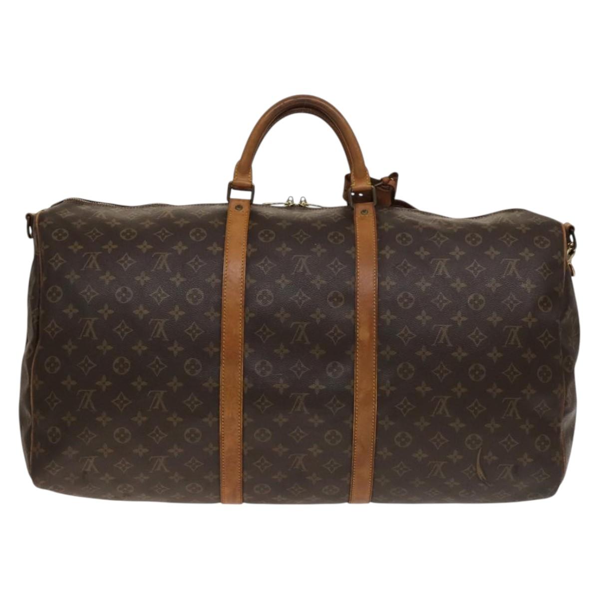 LOUIS VUITTON Monogram Keepall Bandouliere 60 Boston Bag M41412 LV Auth 139764