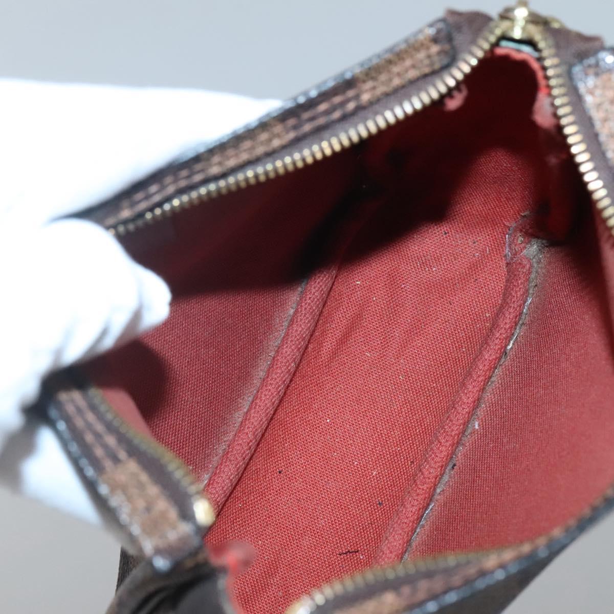 LOUIS VUITTON Damier Ebene Trousse Makeup Pouch N51982 LV Auth 139776