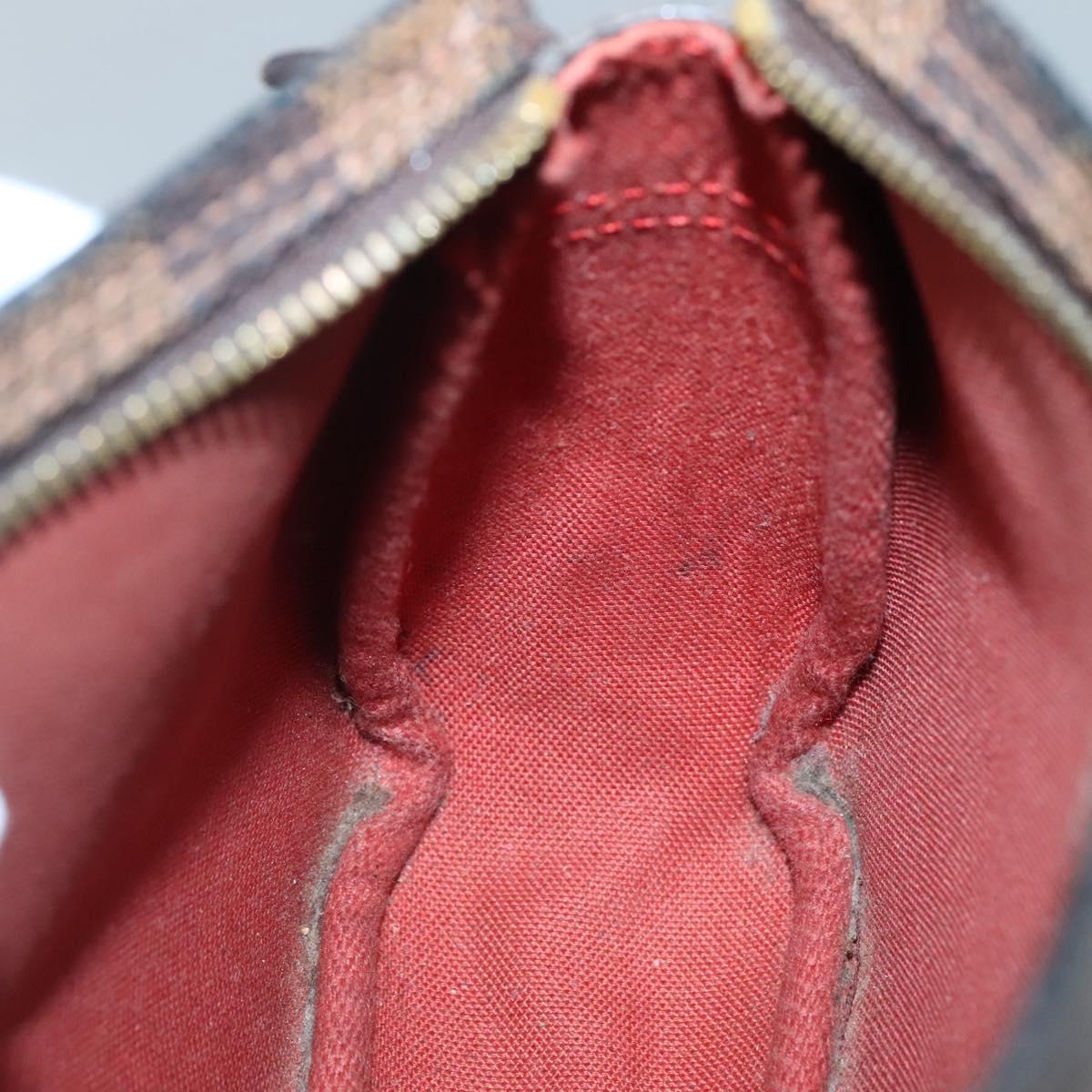 LOUIS VUITTON Damier Ebene Trousse Makeup Pouch N51982 LV Auth 139776