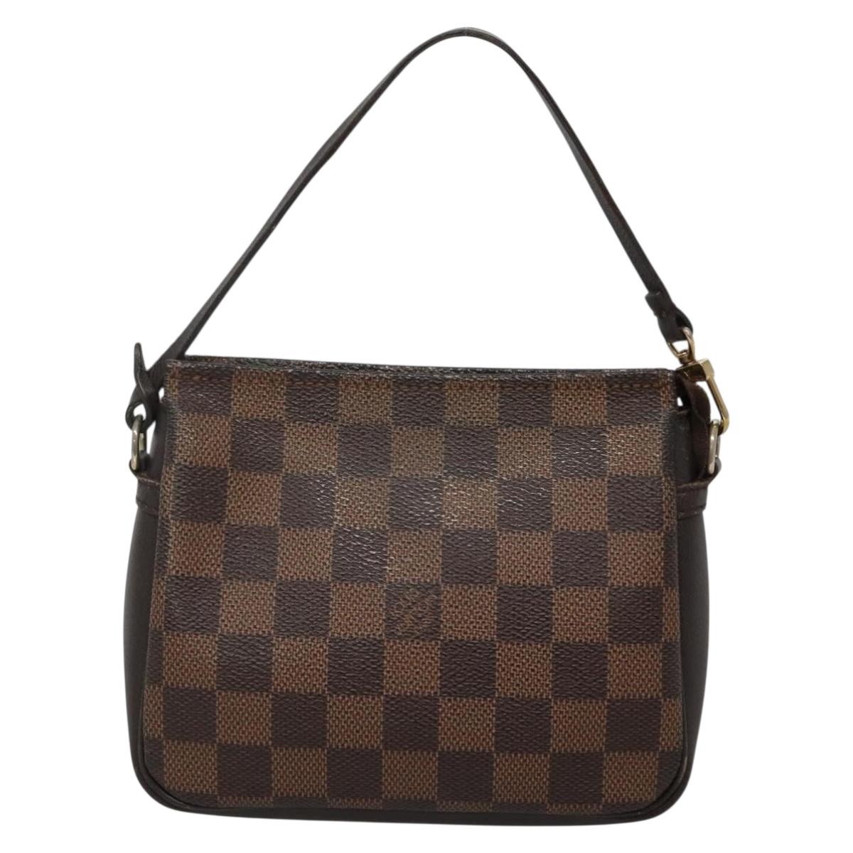 LOUIS VUITTON Damier Ebene Trousse Makeup Pouch N51982 LV Auth 139776