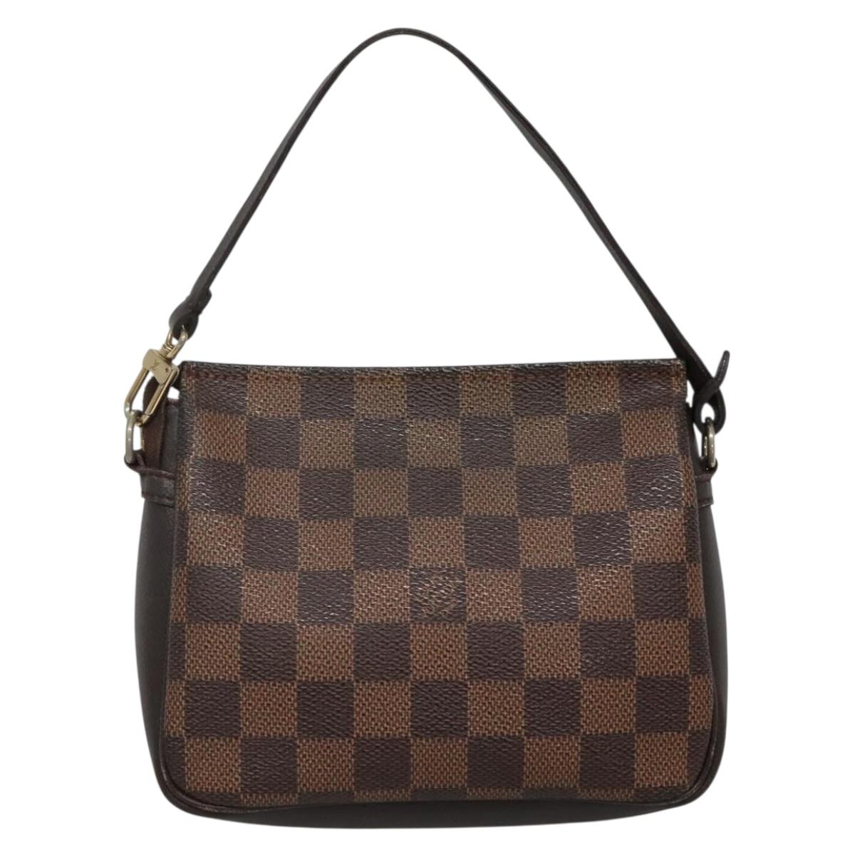 LOUIS VUITTON Damier Ebene Trousse Makeup Pouch N51982 LV Auth 139776