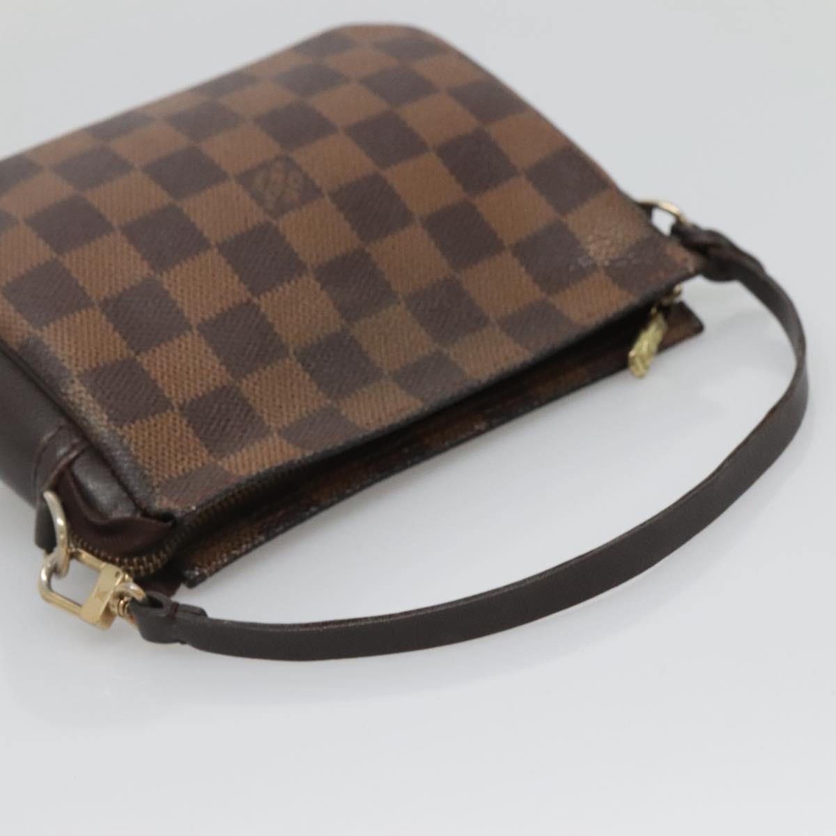 LOUIS VUITTON Damier Ebene Trousse Makeup Pouch N51982 LV Auth 139776