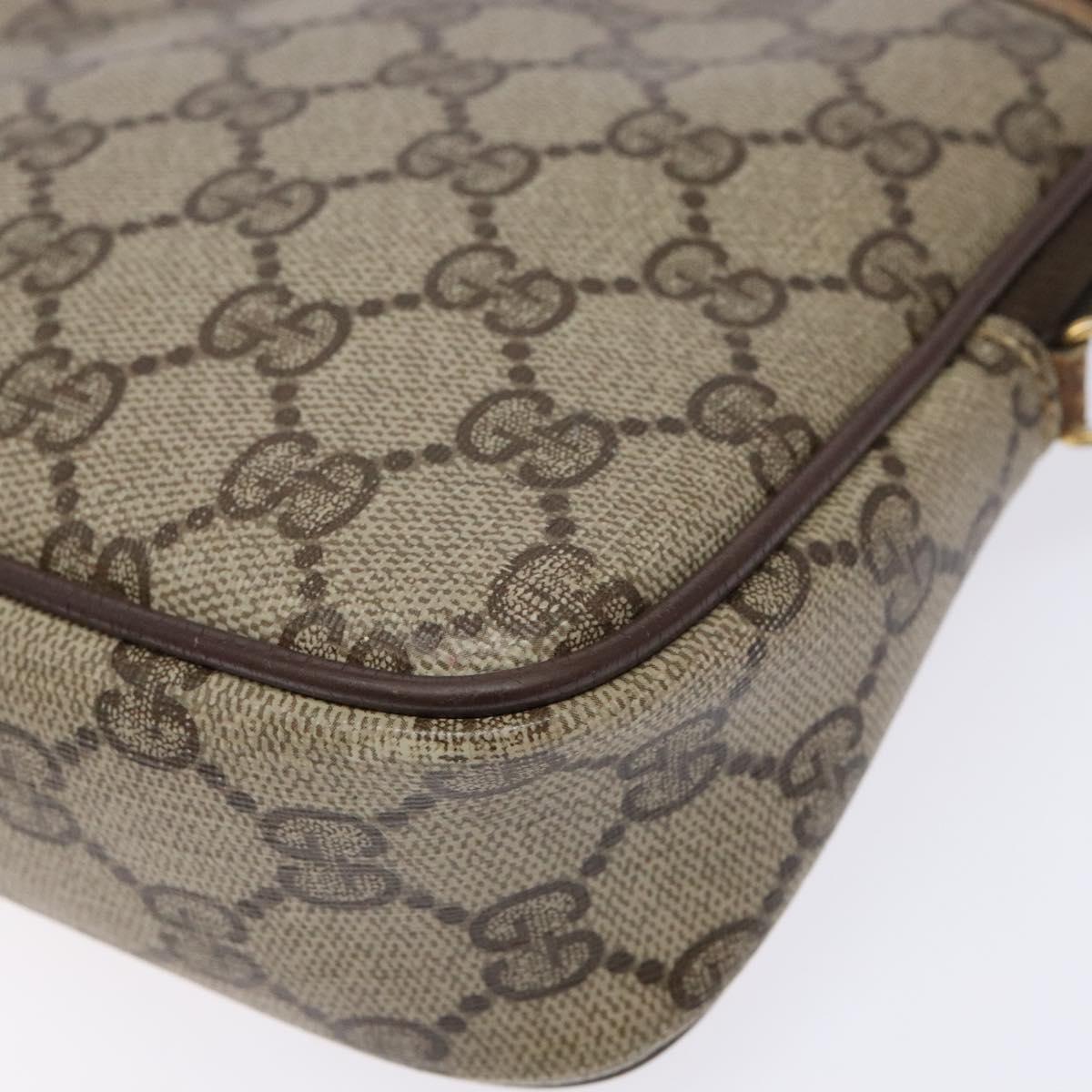 GUCCI GG Supreme Web Sherry Line Shoulder Bag PVC Beige 97 02 068 Auth 139795