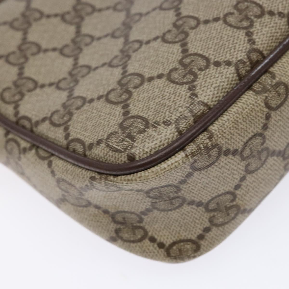 GUCCI GG Supreme Web Sherry Line Shoulder Bag PVC Beige 97 02 068 Auth 139795