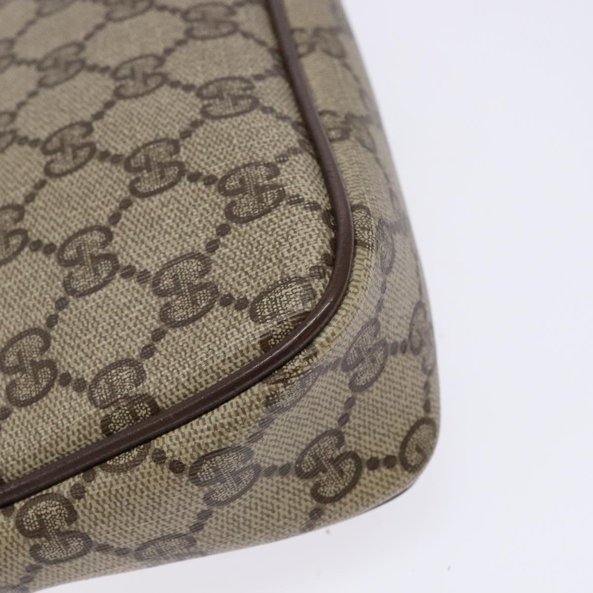 GUCCI GG Supreme Web Sherry Line Shoulder Bag PVC Beige 97 02 068 Auth 139795