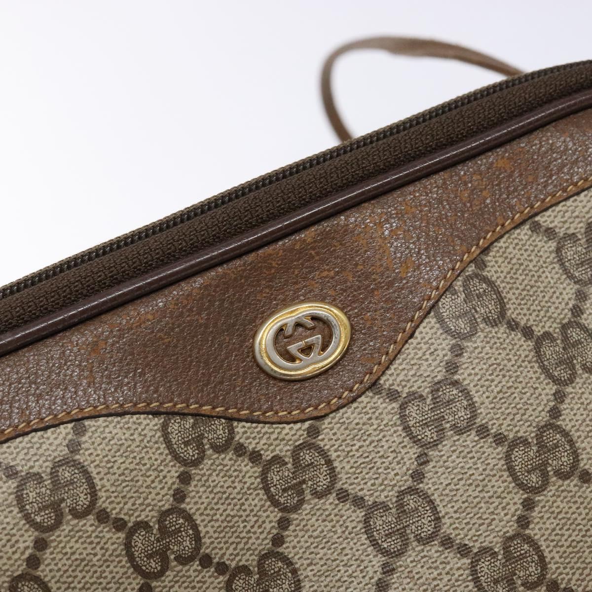 GUCCI GG Supreme Web Sherry Line Shoulder Bag PVC Beige 97 02 068 Auth 139795