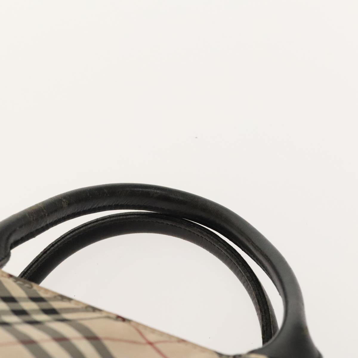 BURBERRY Nova Check Bag Nylon Leather 2Set Beige Green Auth 139805