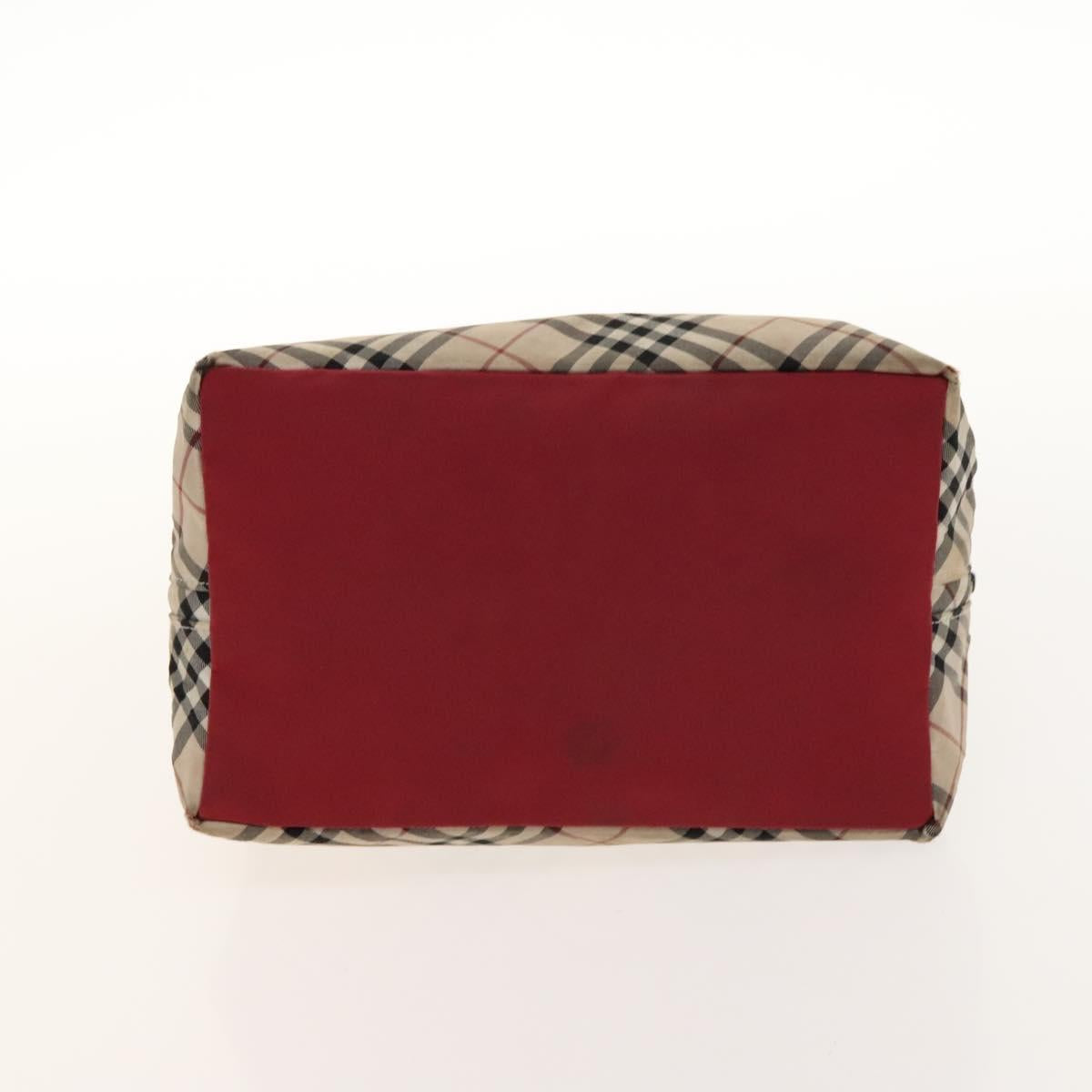 BURBERRY Nova Check Bag Nylon Leather 2Set Beige Green Auth 139805