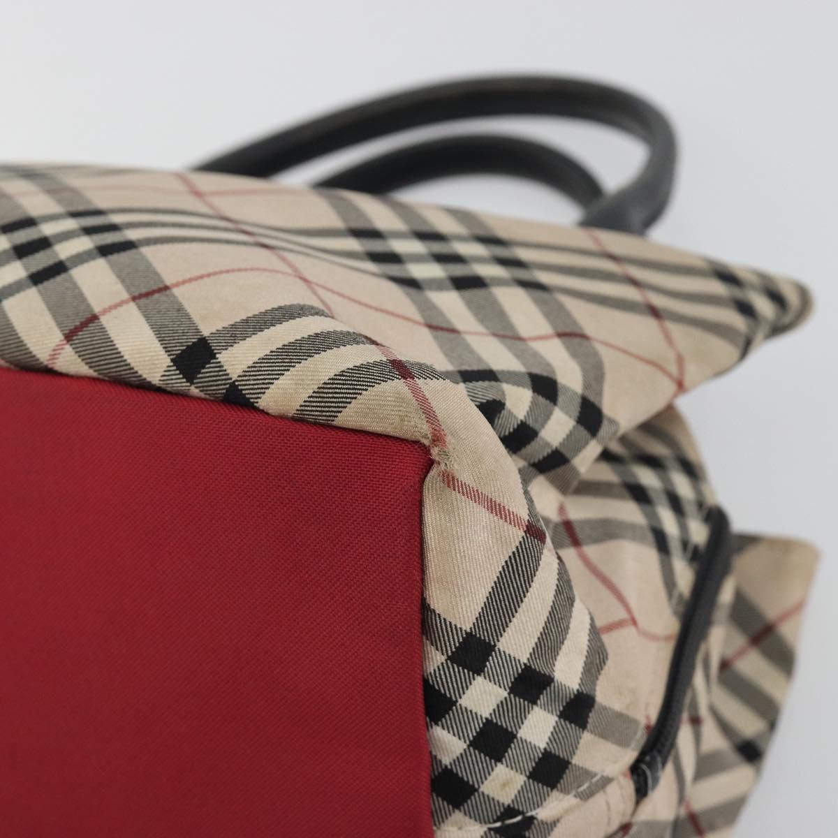BURBERRY Nova Check Bag Nylon Leather 2 Set Beige Green Auth 139805