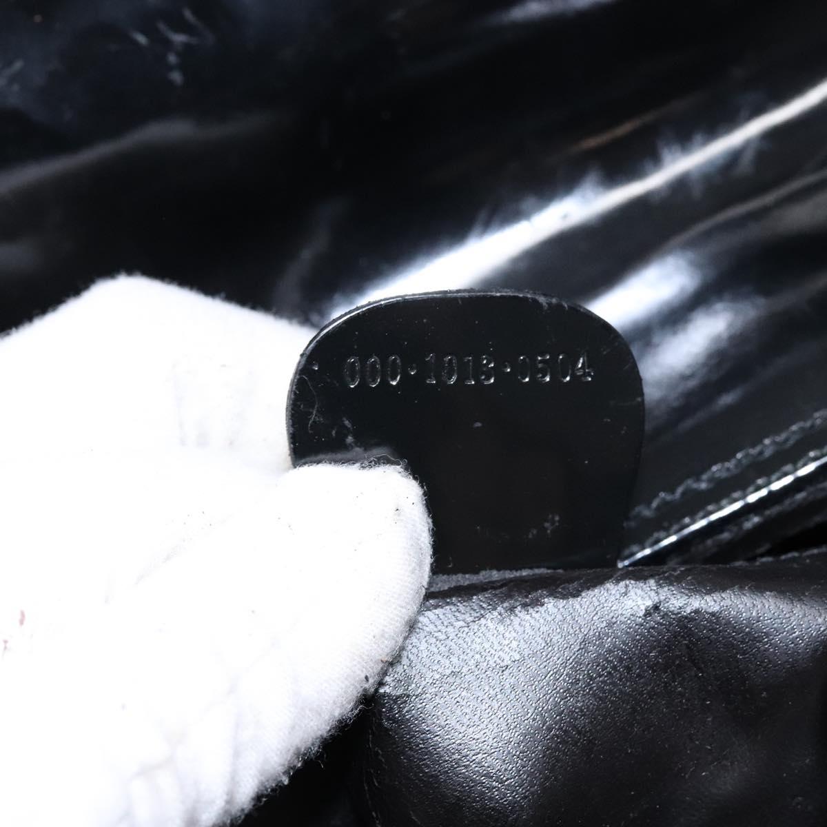 GUCCI Interlocking Hand Bag Patent leather Black 000 1013 0504 Auth 139818