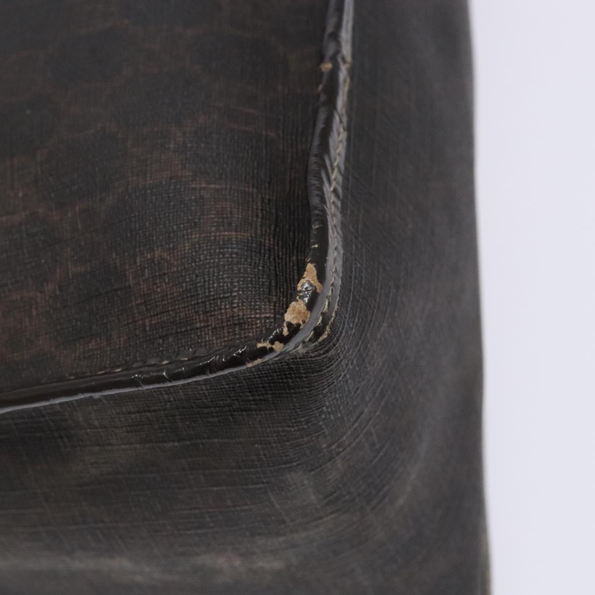 GUCCI GG Supreme Hand Bag PVC Leather Gold Dark Brown 190259 Auth 139819