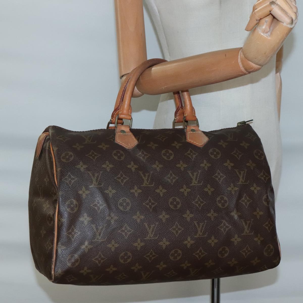 LOUIS VUITTON Monogram Speedy 35 Hand Bag M41524 LV Auth 139832