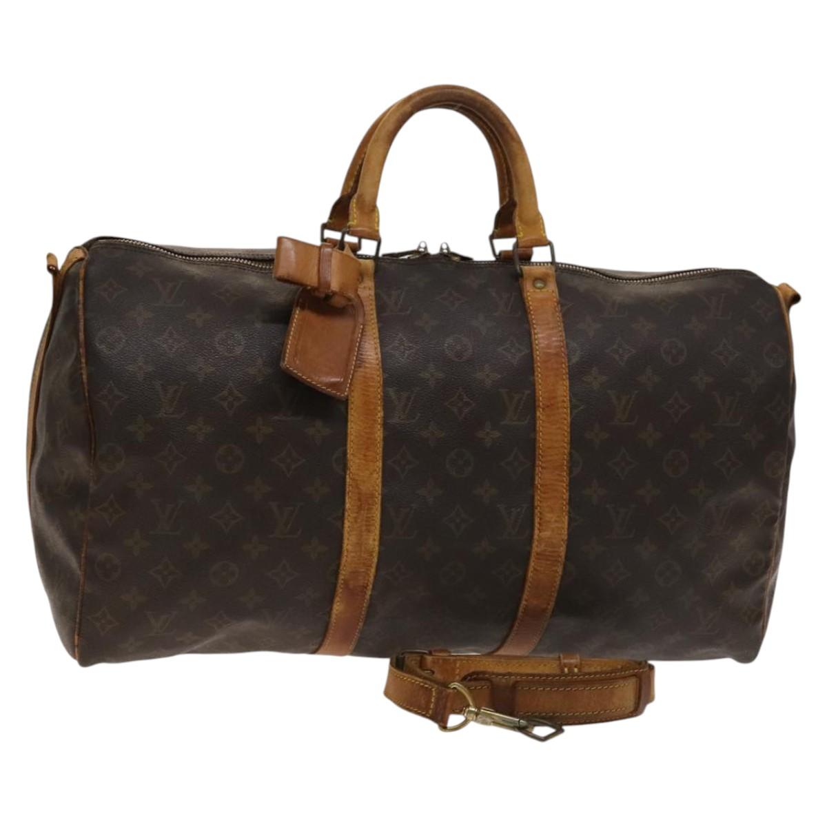 LOUIS VUITTON Monogram Keepall Bandouliere 50 Boston Bag M41416 LV Auth 139834