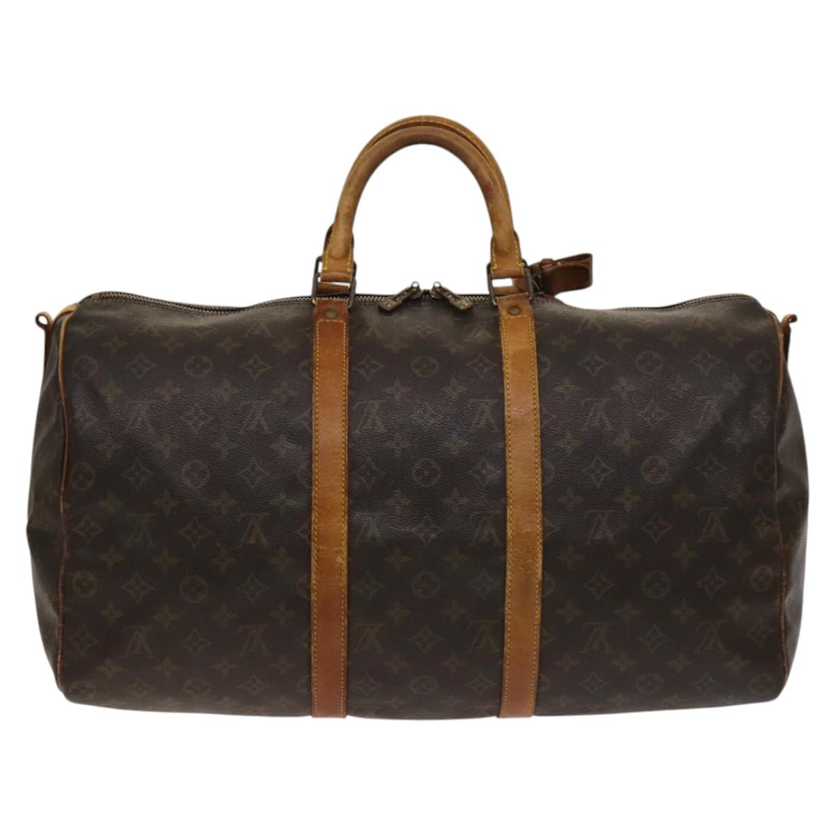 LOUIS VUITTON Monogram Keepall Bandouliere 50 Boston Bag M41416 LV Auth 139834