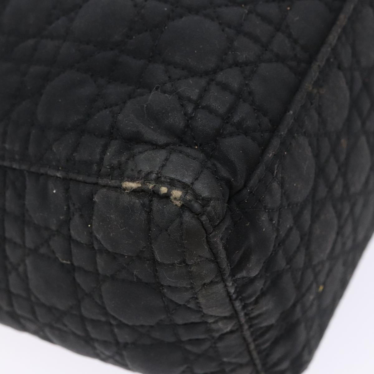 Christian Dior Canage Hand Bag Canvas Black Gold Auth 139849