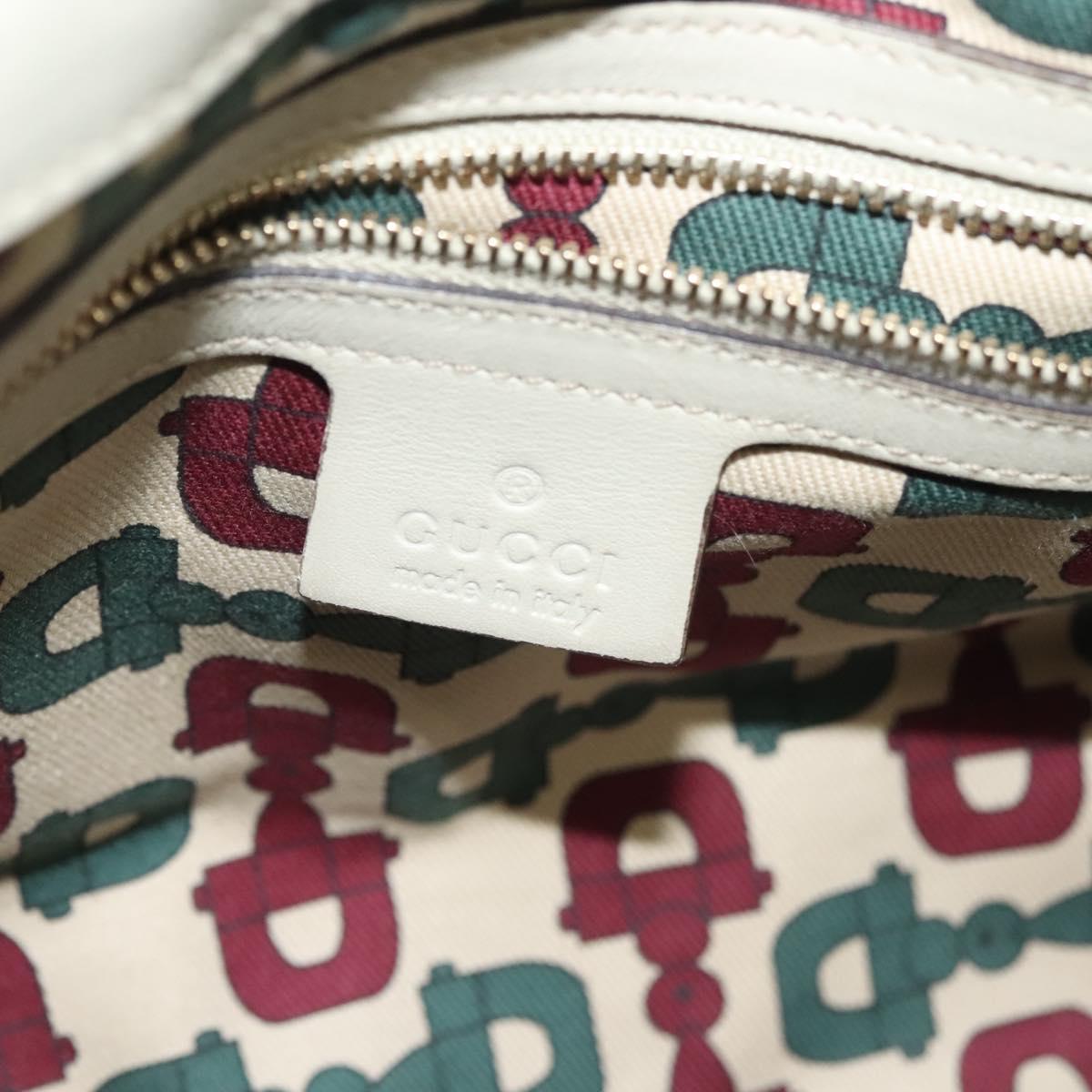 GUCCI GG Canvas Guccissima Hand Bag Leather Ivory Gold 197020 Auth 139852