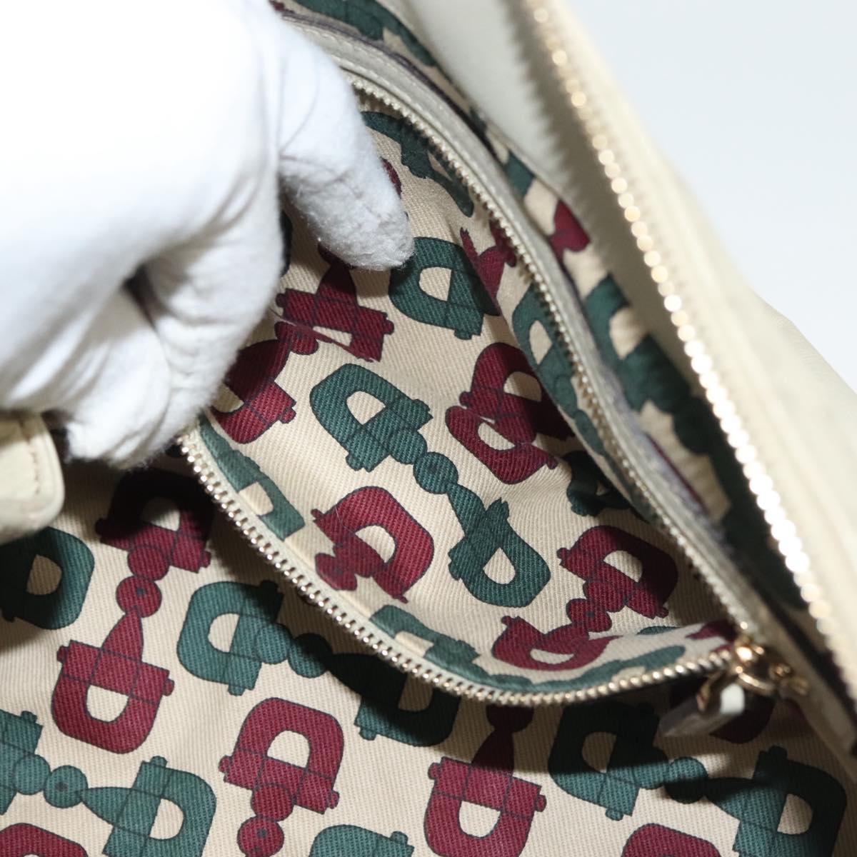GUCCI GG Canvas Guccissima Hand Bag Leather Ivory Gold 197020 Auth 139852