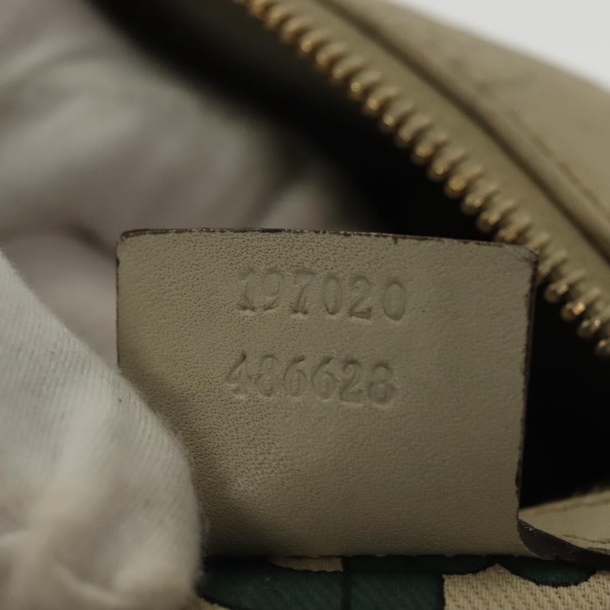 GUCCI GG Canvas Guccissima Hand Bag Leather Ivory Gold 197020 Auth 139852
