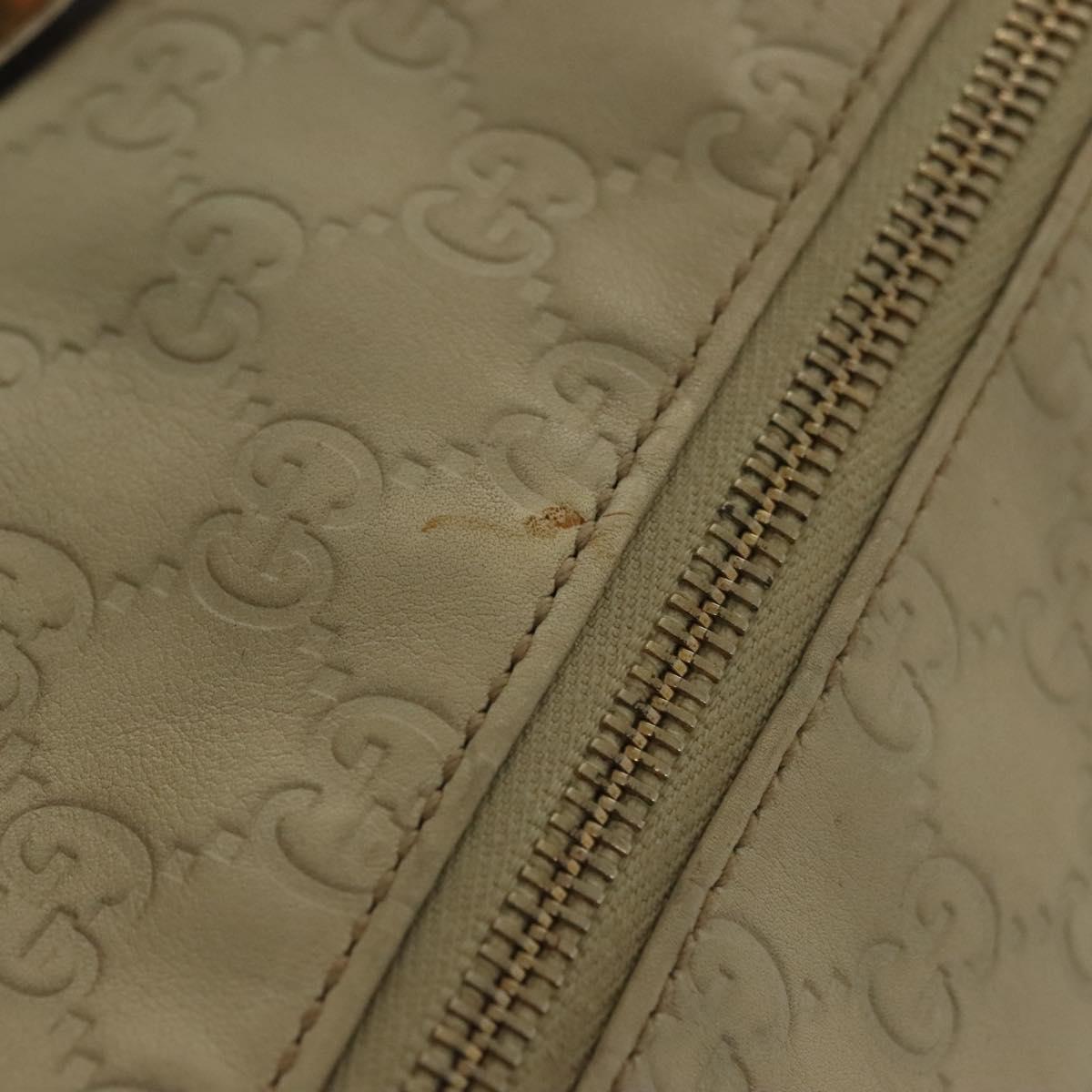 GUCCI GG Canvas Guccissima Hand Bag Leather Ivory Gold 197020 Auth 139852
