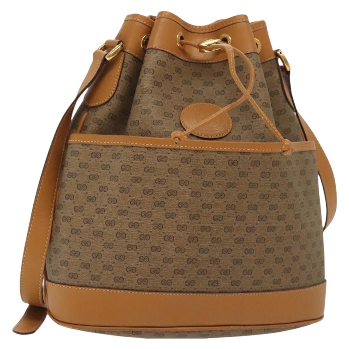 GUCCI Micro GG Supreme Shoulder Bag PVC Beige Gold 001 165 0937 Auth 139853