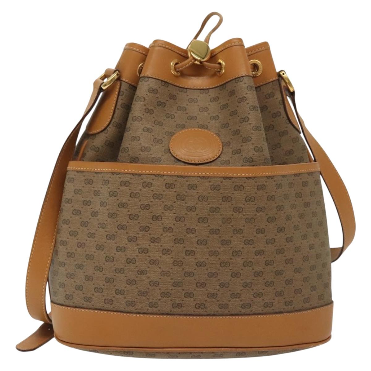 GUCCI Micro GG Supreme Shoulder Bag PVC Beige Gold 001 165 0937 Auth 139853