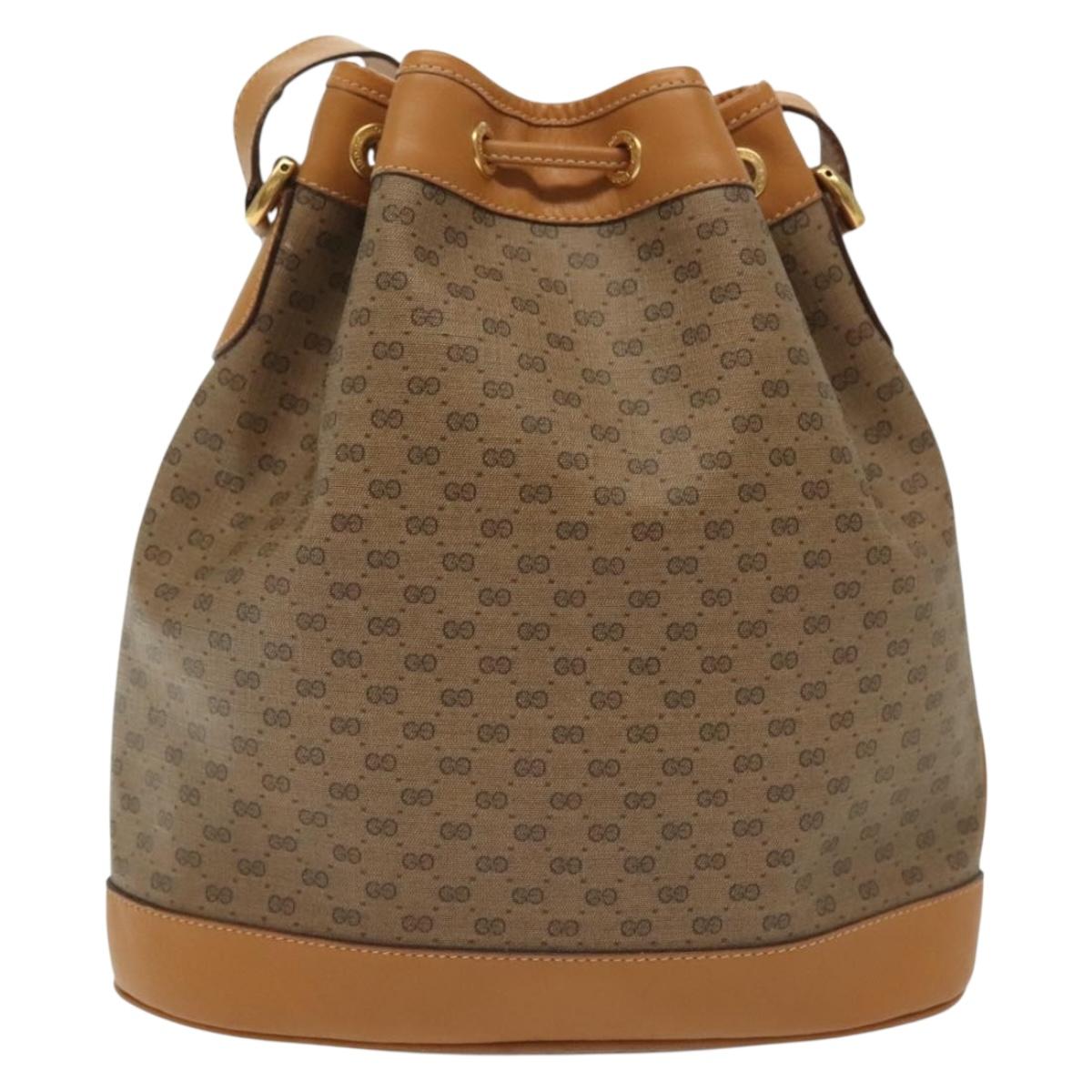 GUCCI Micro GG Supreme Shoulder Bag PVC Beige Gold 001 165 0937 Auth 139853