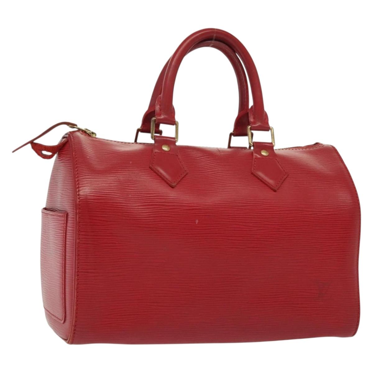 LOUIS VUITTON Epi Speedy 25 Hand Bag Castilian Red M43017 LV Auth 139881