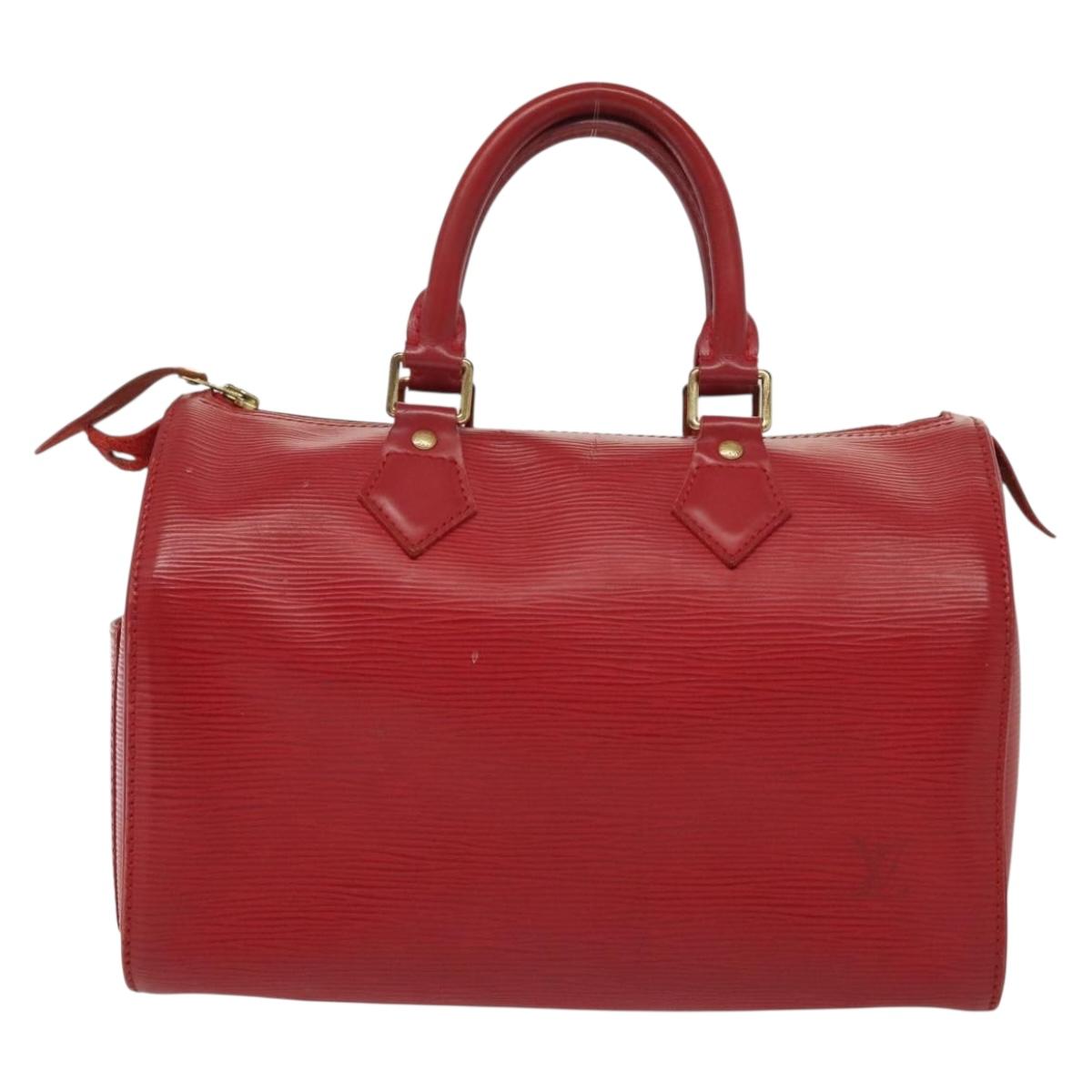 LOUIS VUITTON Epi Speedy 25 Hand Bag Castilian Red M43017 LV Auth 139881