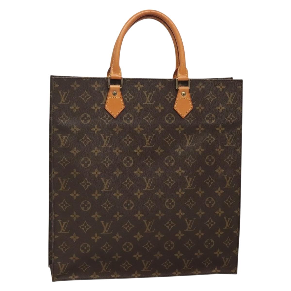 LOUIS VUITTON Monogram Sac Plat Hand Bag M51140 LV Auth 139896