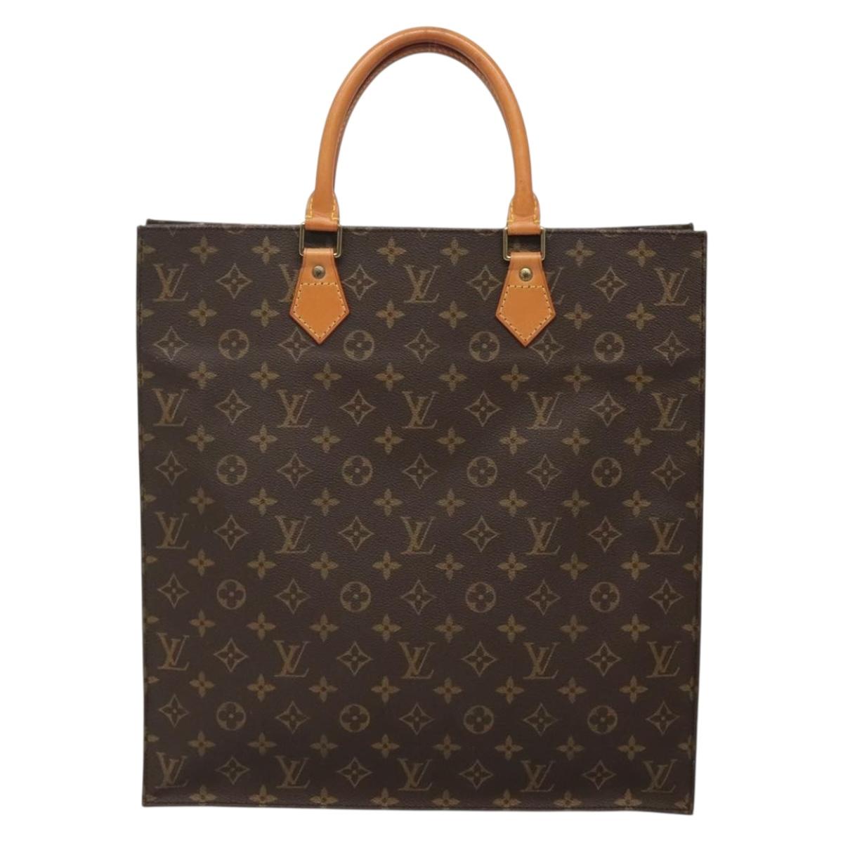 LOUIS VUITTON Monogram Sac Plat Hand Bag M51140 LV Auth 139896