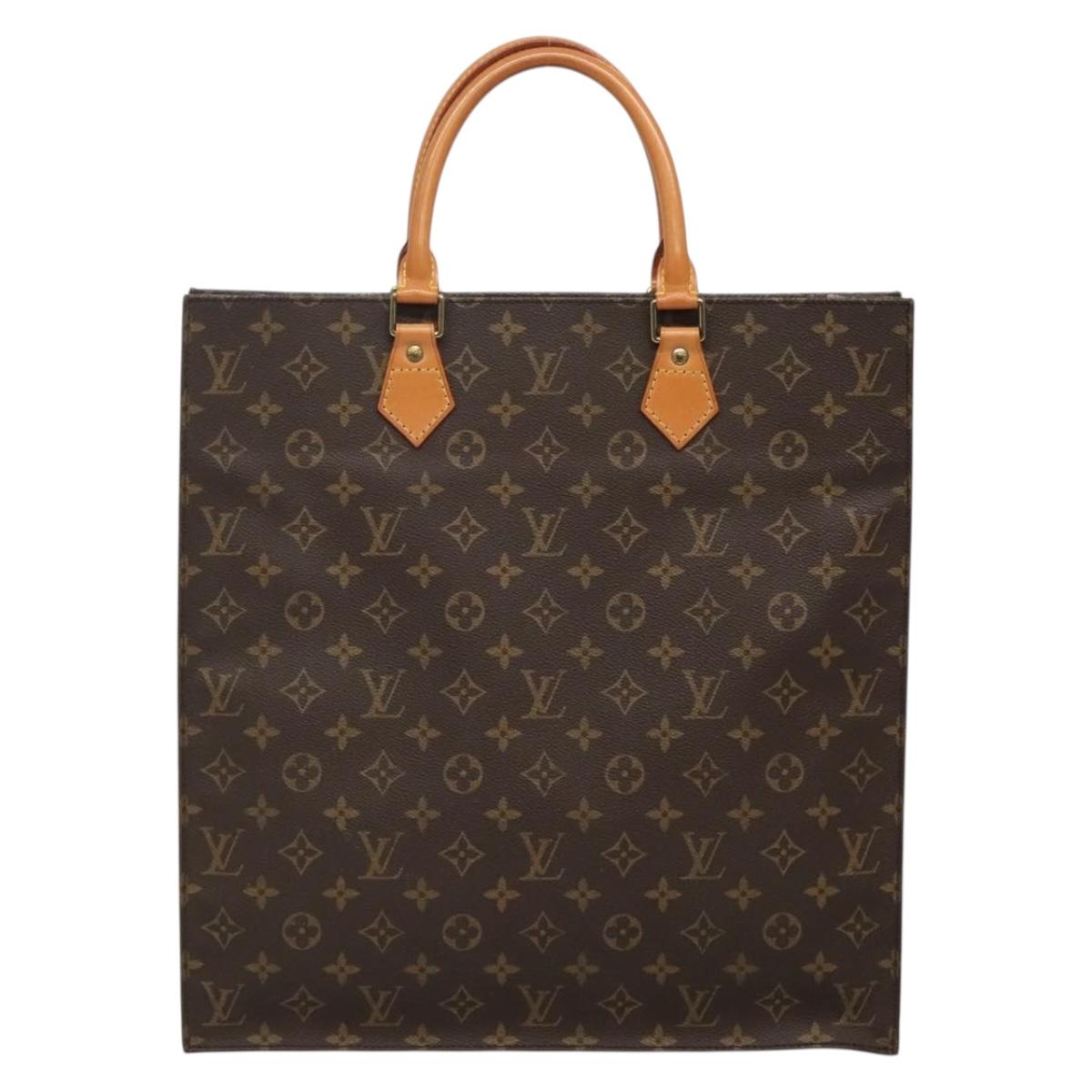 LOUIS VUITTON Monogram Sac Plat Hand Bag M51140 LV Auth 139896