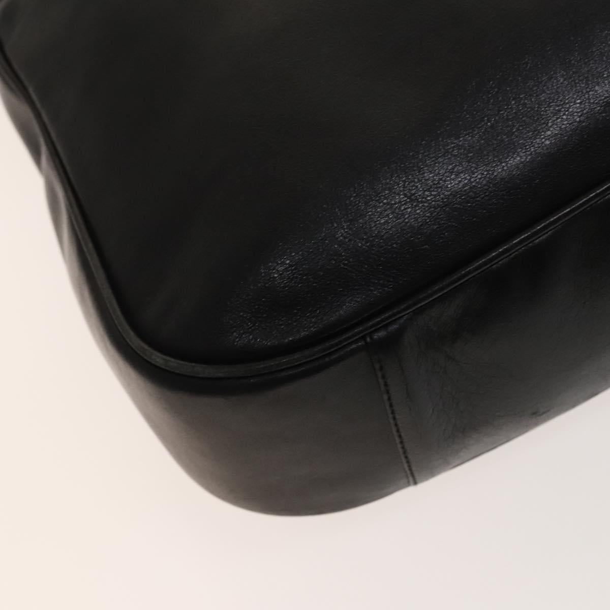 GUCCI Bamboo Shoulder Bag Leather 2way Black Gold 001 3444 1577 Auth 139902