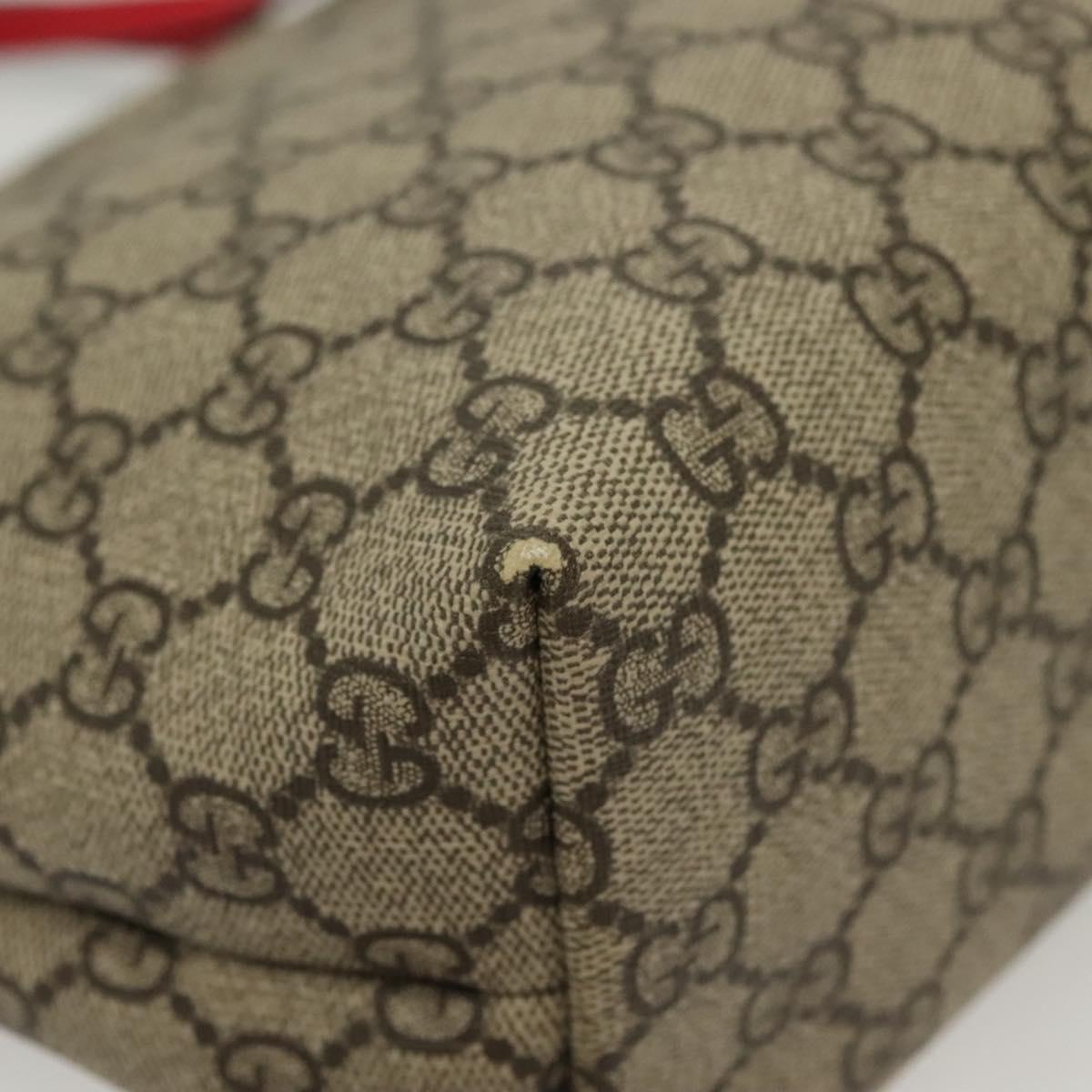 GUCCI GG Supreme Hand Bag PVC Beige Gold 550768 Auth 139907