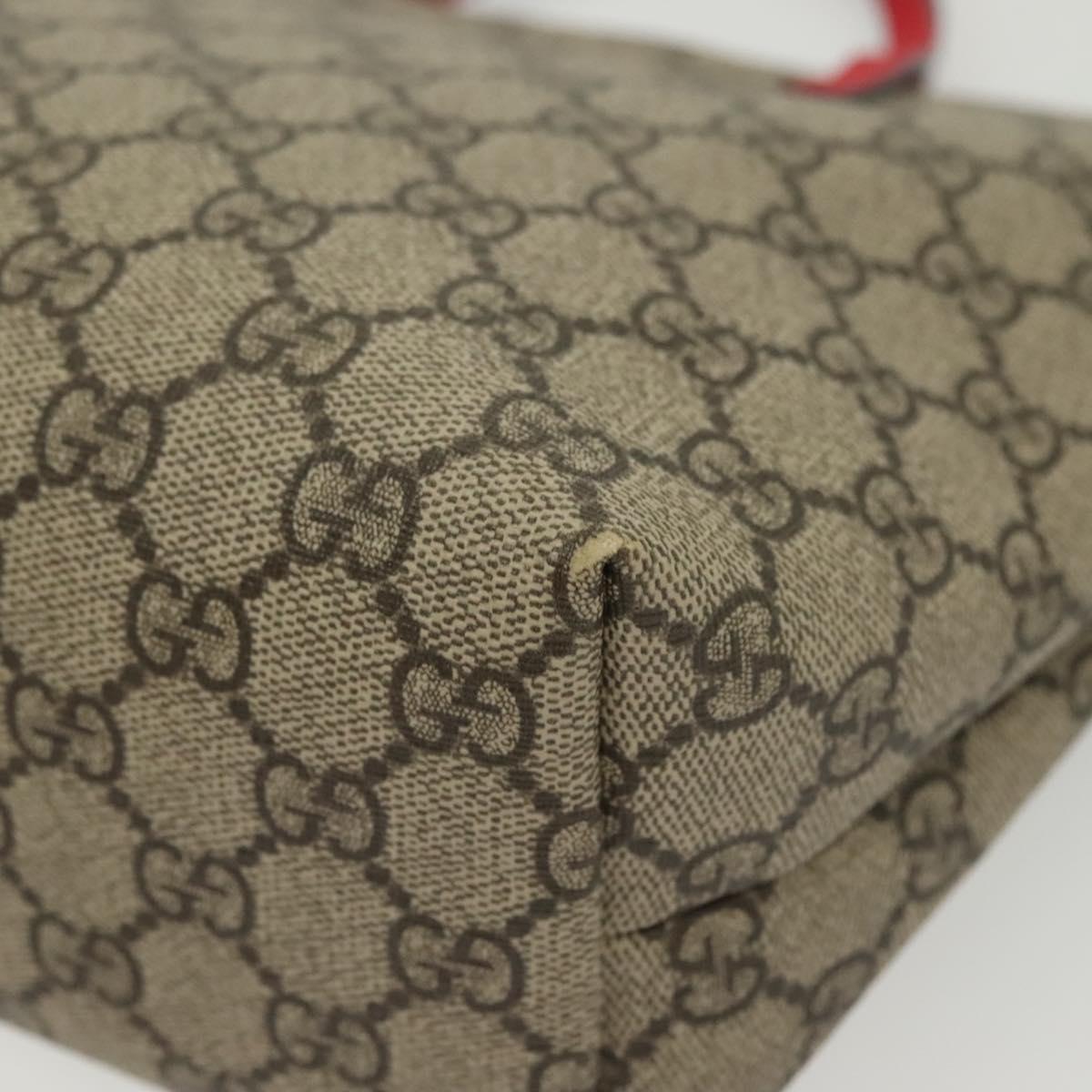 GUCCI GG Supreme Hand Bag PVC Beige Gold 550768 Auth 139907