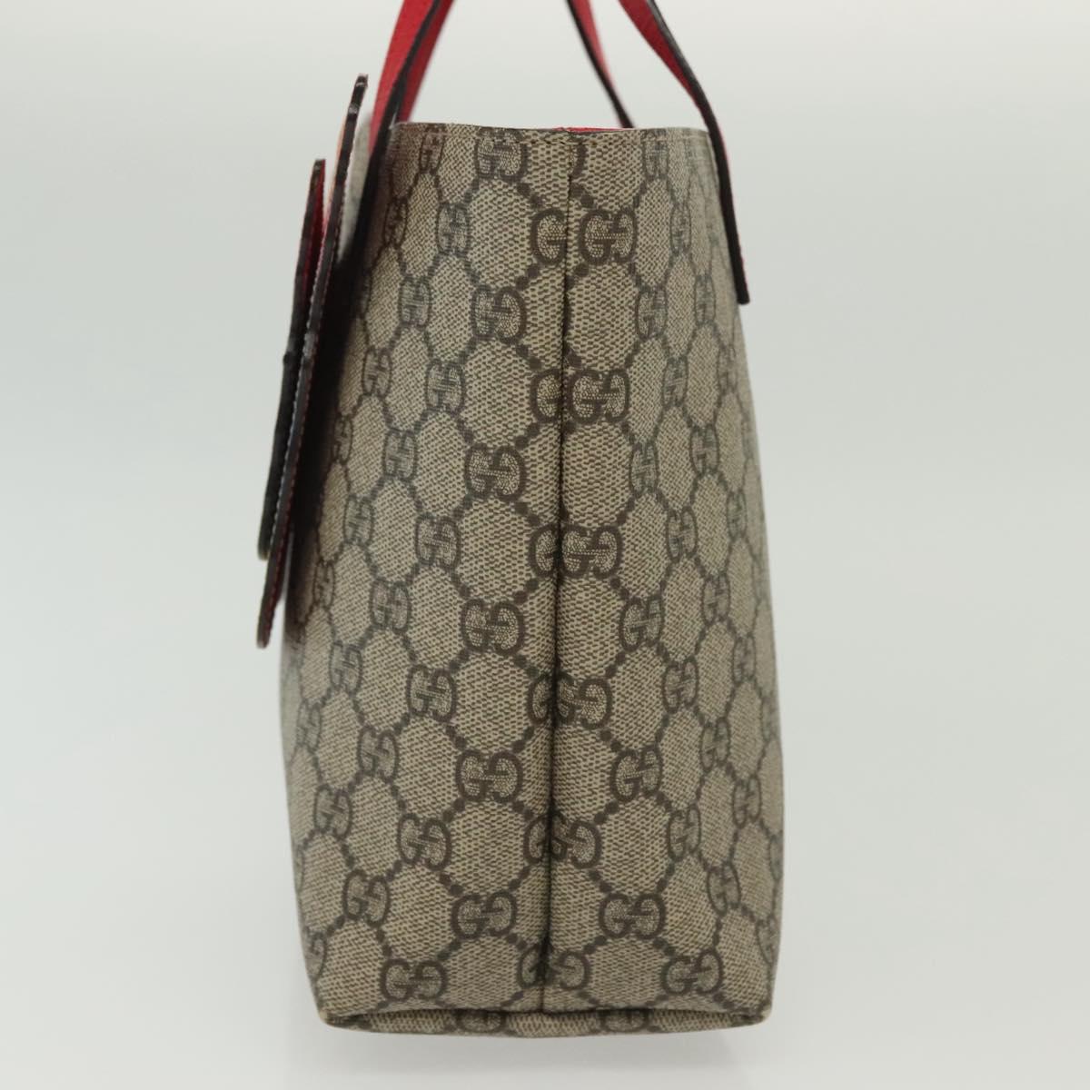 GUCCI GG Supreme Hand Bag PVC Beige Gold 550768 Auth 139907