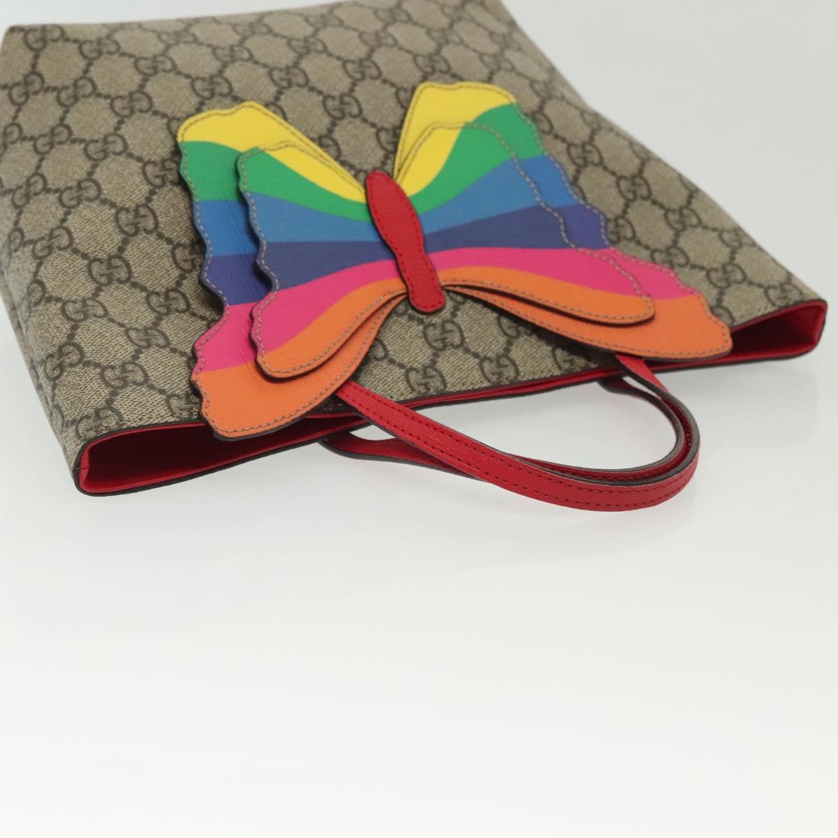 GUCCI GG Supreme Hand Bag PVC Beige Gold 550768 Auth 139907