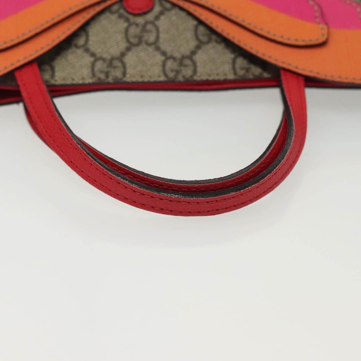 GUCCI GG Supreme Hand Bag PVC Beige Gold 550768 Auth 139907