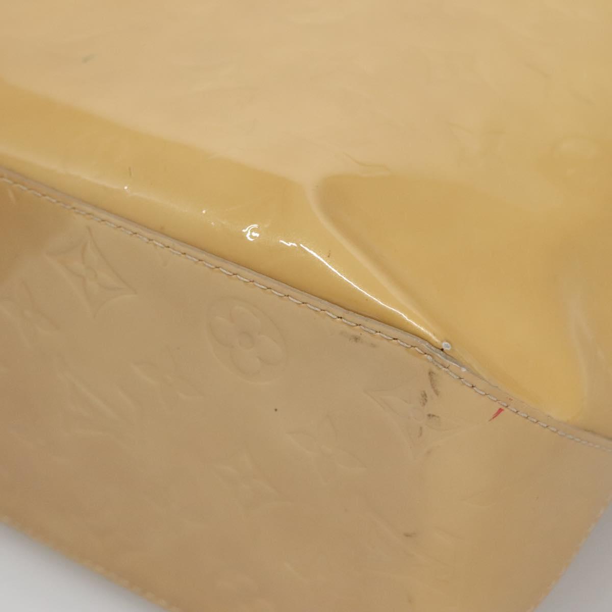 LOUIS VUITTON Monogram Vernis Reade MM Hand Bag Beige M91141 LV Auth 139916