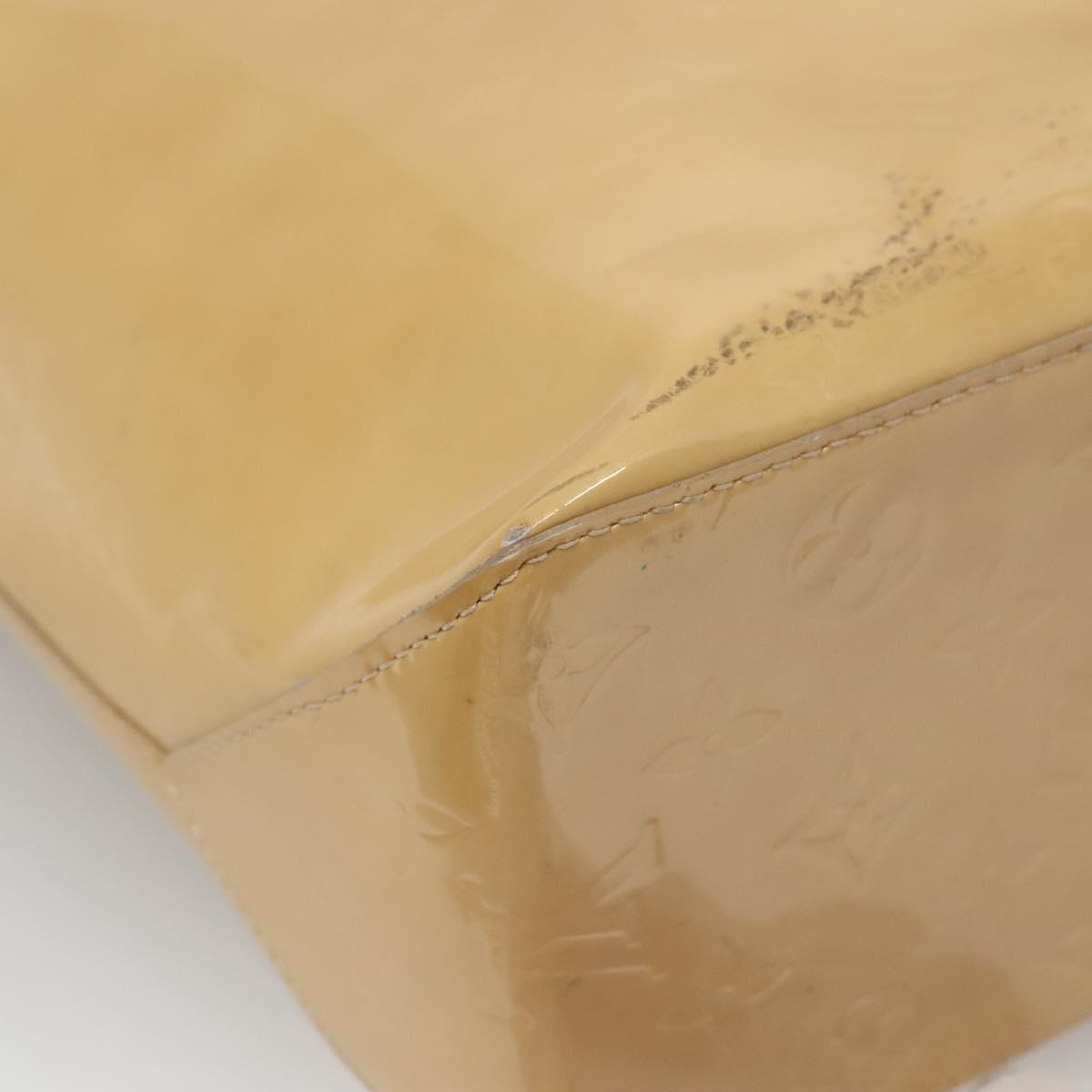 LOUIS VUITTON Monogram Vernis Reade MM Hand Bag Beige M91141 LV Auth 139916