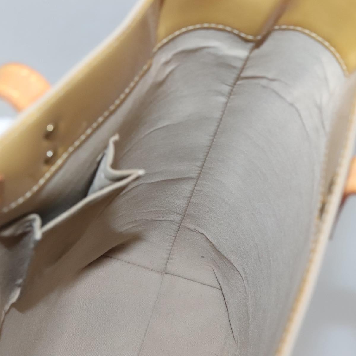 LOUIS VUITTON Monogram Vernis Reade MM Hand Bag Beige M91141 LV Auth 139916