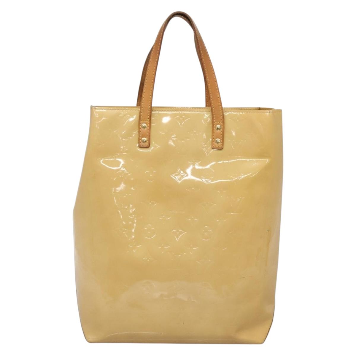 LOUIS VUITTON Monogram Vernis Reade MM Hand Bag Beige M91141 LV Auth 139916