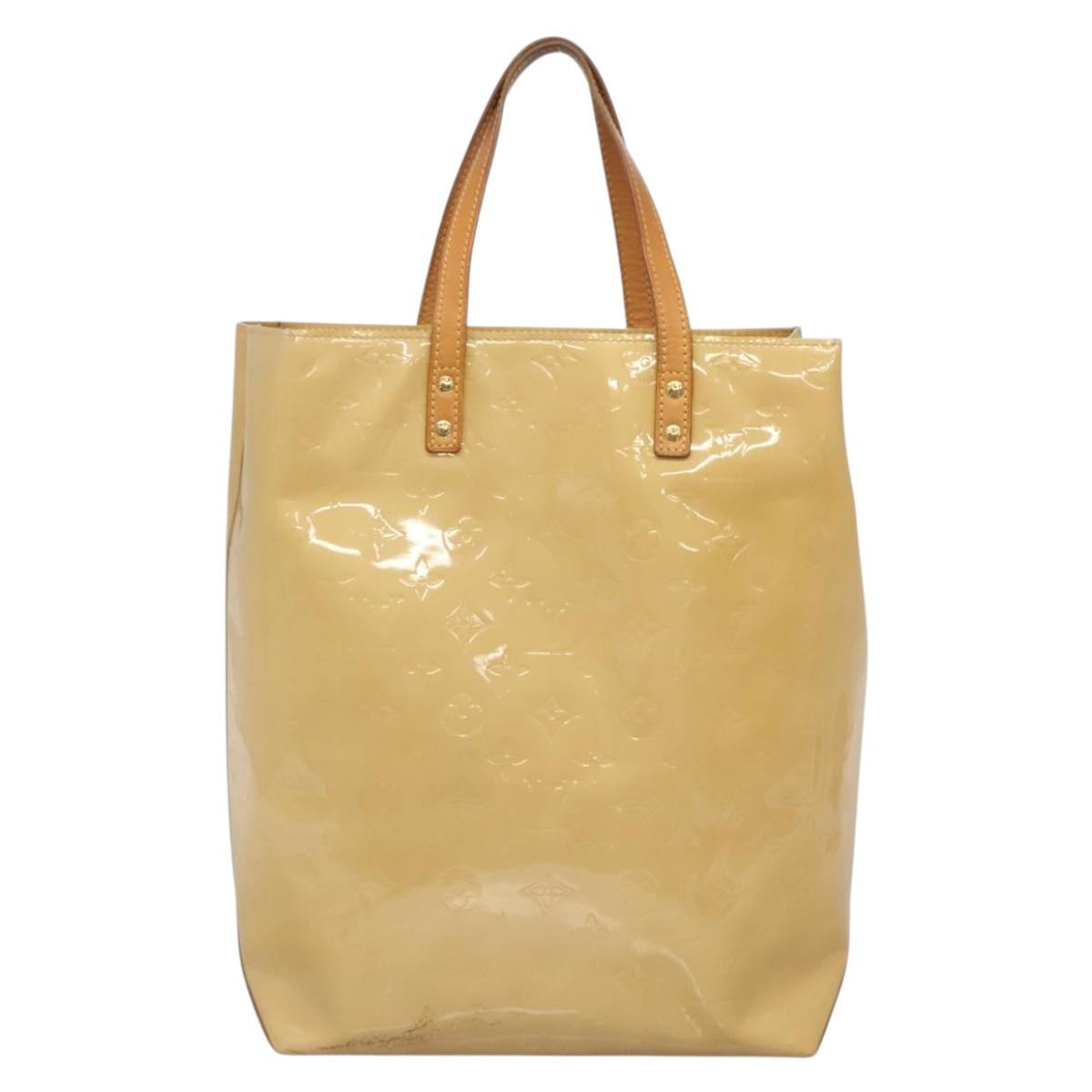LOUIS VUITTON Monogram Vernis Reade MM Hand Bag Beige M91141 LV Auth 139916