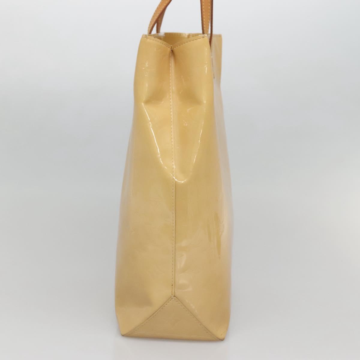 LOUIS VUITTON Monogram Vernis Reade MM Hand Bag Beige M91141 LV Auth 139916