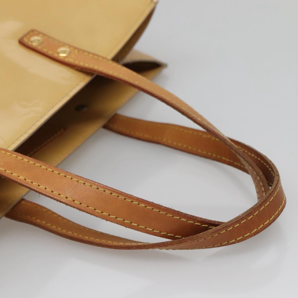 LOUIS VUITTON Monogram Vernis Reade MM Hand Bag Beige M91141 LV Auth 139916